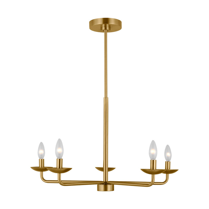 Myhouse Lighting Visual Comfort Studio - DJC1175SB - Five Light Chandelier - Albion - Satin Brass