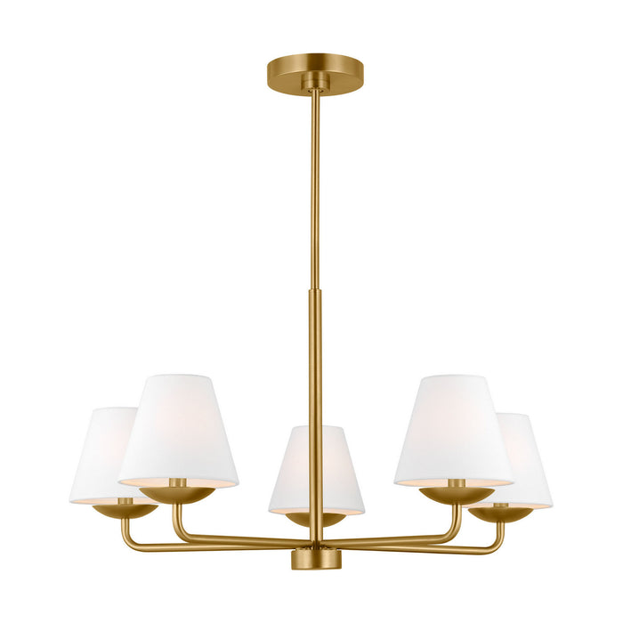 Myhouse Lighting Visual Comfort Studio - DJC1175SB - Five Light Chandelier - Albion - Satin Brass