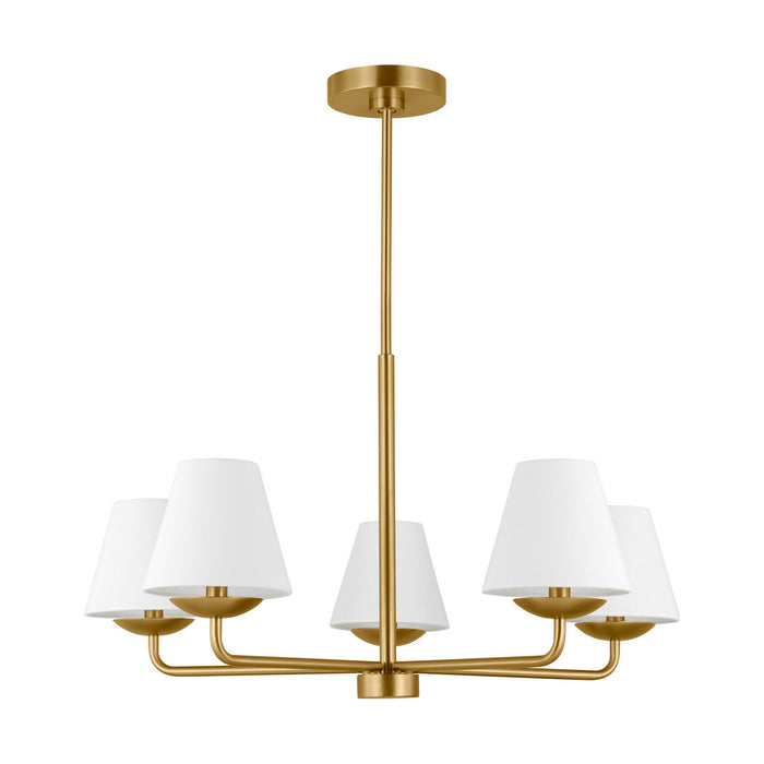 Myhouse Lighting Visual Comfort Studio - DJC1175SB - Five Light Chandelier - Albion - Satin Brass
