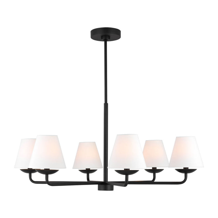 Myhouse Lighting Visual Comfort Studio - DJC1186MBK - Six Light Chandelier - Albion - Midnight Black