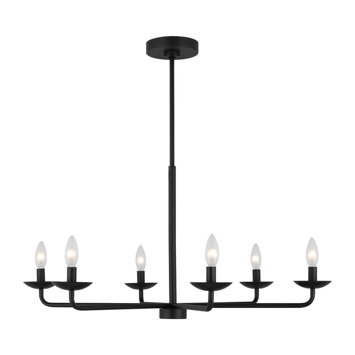 Myhouse Lighting Visual Comfort Studio - DJC1186MBK - Six Light Chandelier - Albion - Midnight Black