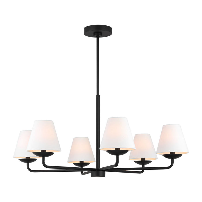 Myhouse Lighting Visual Comfort Studio - DJC1186MBK - Six Light Chandelier - Albion - Midnight Black