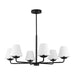Myhouse Lighting Visual Comfort Studio - DJC1186MBK - Six Light Chandelier - Albion - Midnight Black