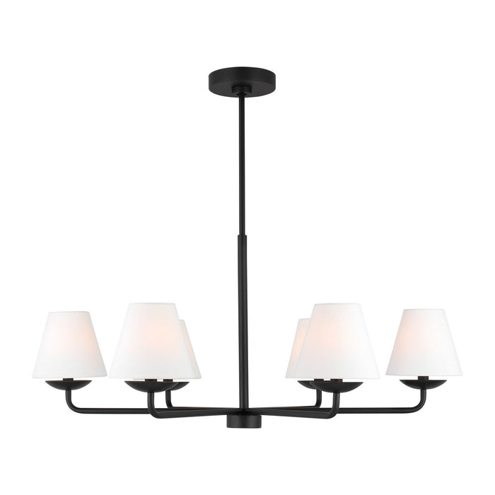 Myhouse Lighting Visual Comfort Studio - DJC1186MBK - Six Light Chandelier - Albion - Midnight Black