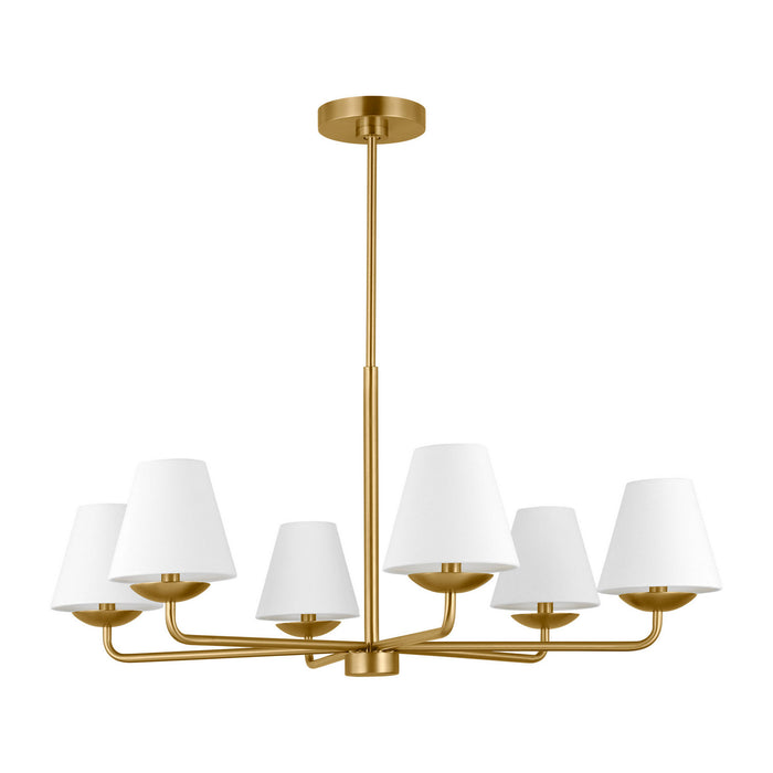 Myhouse Lighting Visual Comfort Studio - DJC1186SB - Six Light Chandelier - Albion - Satin Brass