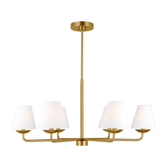 Myhouse Lighting Visual Comfort Studio - DJC1186SB - Six Light Chandelier - Albion - Satin Brass