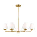 Myhouse Lighting Visual Comfort Studio - DJC1186SB - Six Light Chandelier - Albion - Satin Brass