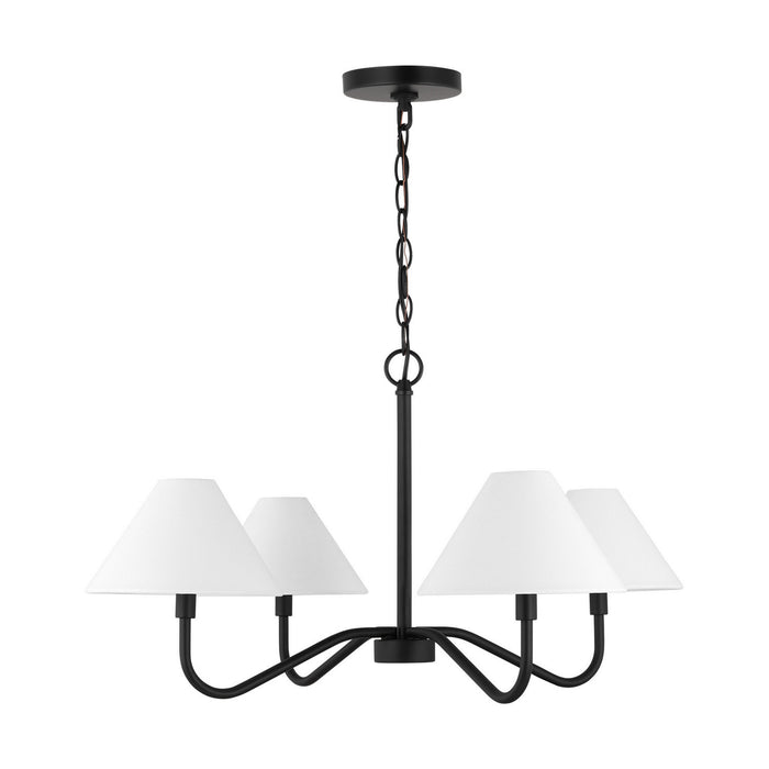 Myhouse Lighting Visual Comfort Studio - DJC1194MBK - Four Light Chandelier - Eldon - Midnight Black