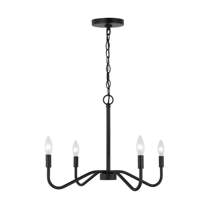 Myhouse Lighting Visual Comfort Studio - DJC1194MBK - Four Light Chandelier - Eldon - Midnight Black