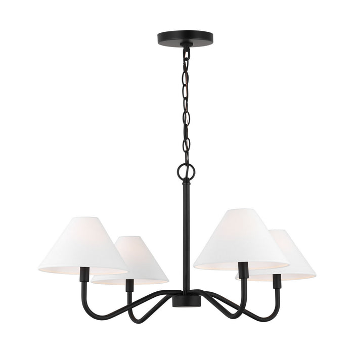 Myhouse Lighting Visual Comfort Studio - DJC1194MBK - Four Light Chandelier - Eldon - Midnight Black