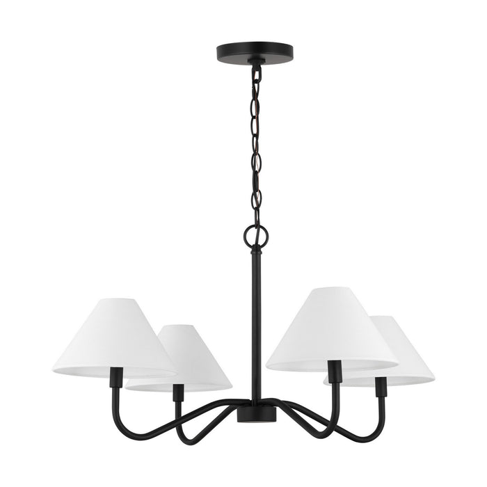 Myhouse Lighting Visual Comfort Studio - DJC1194MBK - Four Light Chandelier - Eldon - Midnight Black