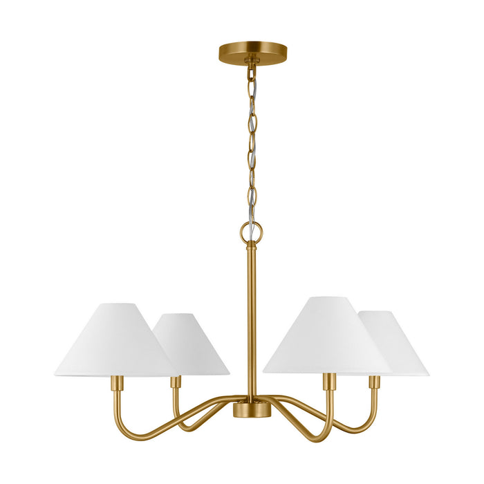 Myhouse Lighting Visual Comfort Studio - DJC1194SB - Four Light Chandelier - Eldon - Satin Brass