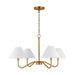 Myhouse Lighting Visual Comfort Studio - DJC1194SB - Four Light Chandelier - Eldon - Satin Brass