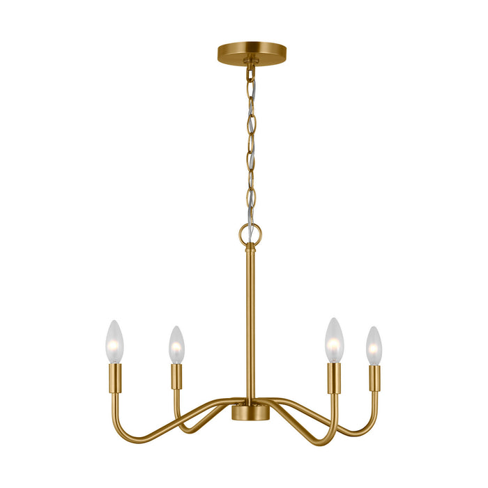 Myhouse Lighting Visual Comfort Studio - DJC1194SB - Four Light Chandelier - Eldon - Satin Brass