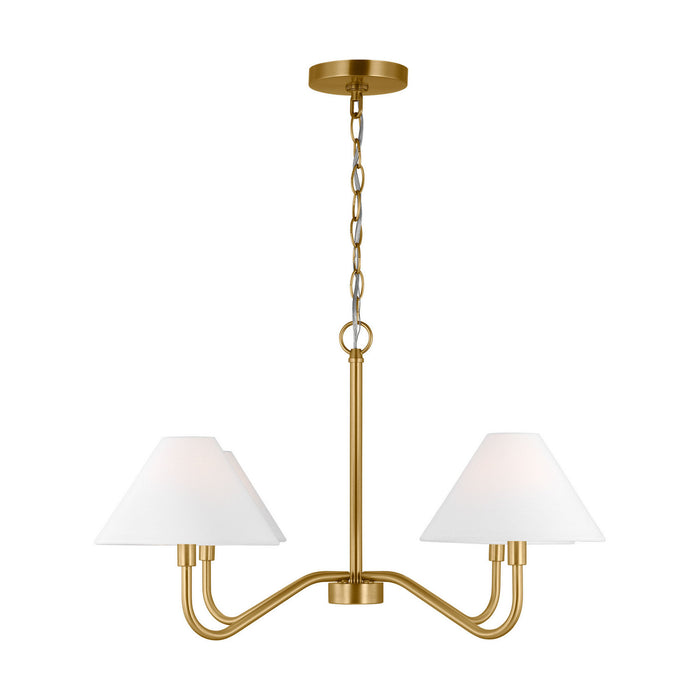 Myhouse Lighting Visual Comfort Studio - DJC1194SB - Four Light Chandelier - Eldon - Satin Brass