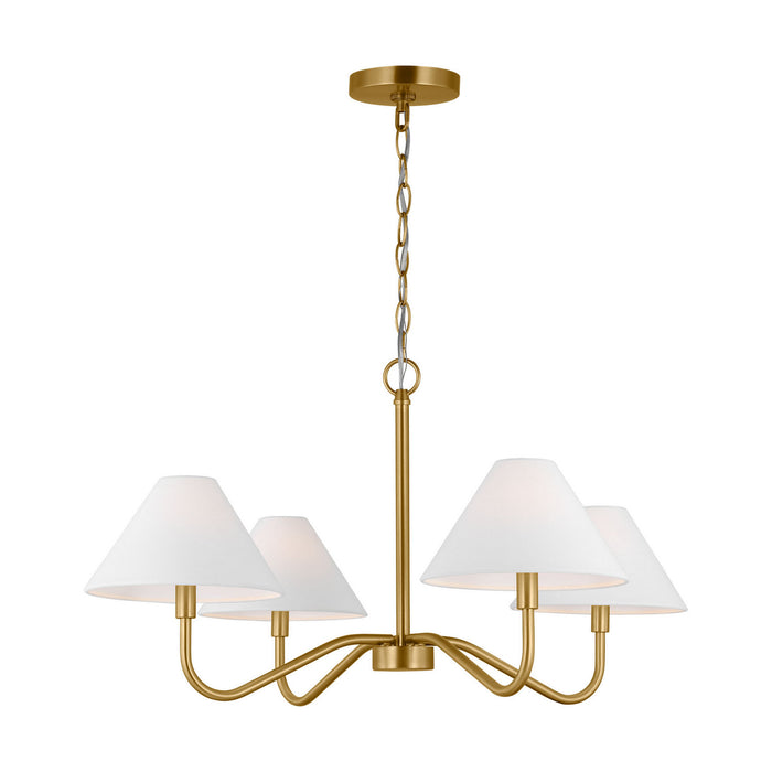 Myhouse Lighting Visual Comfort Studio - DJC1194SB - Four Light Chandelier - Eldon - Satin Brass