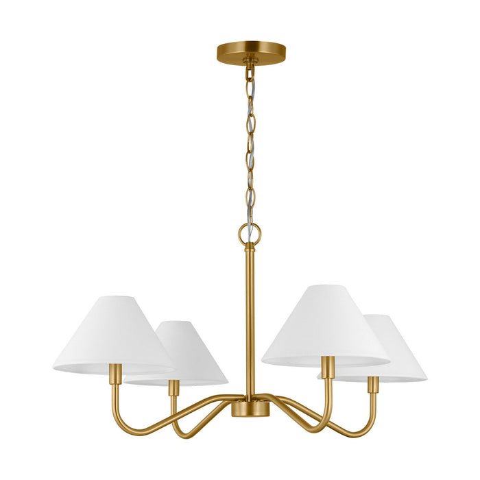 Myhouse Lighting Visual Comfort Studio - DJC1194SB - Four Light Chandelier - Eldon - Satin Brass