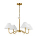 Myhouse Lighting Visual Comfort Studio - DJC1194SB - Four Light Chandelier - Eldon - Satin Brass