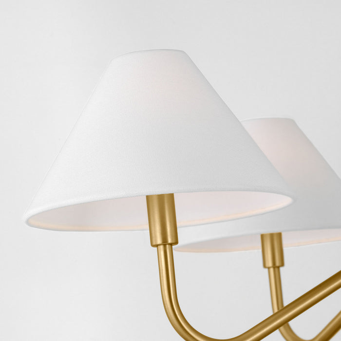 Myhouse Lighting Visual Comfort Studio - DJC1194SB - Four Light Chandelier - Eldon - Satin Brass