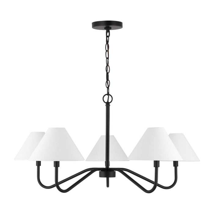 Myhouse Lighting Visual Comfort Studio - DJC1205MBK - Five Light Chandelier - Eldon - Midnight Black