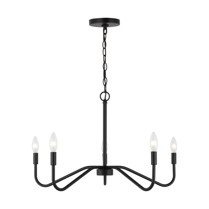 Myhouse Lighting Visual Comfort Studio - DJC1205MBK - Five Light Chandelier - Eldon - Midnight Black
