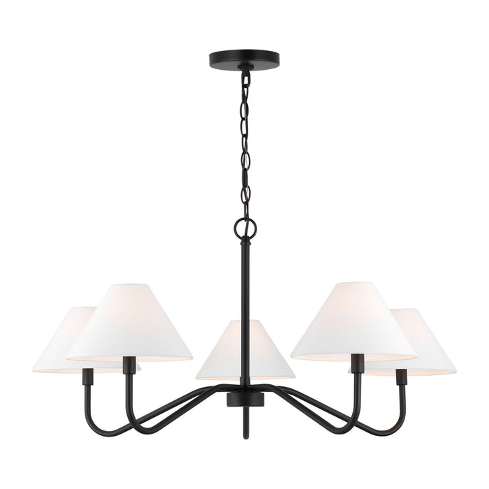 Myhouse Lighting Visual Comfort Studio - DJC1205MBK - Five Light Chandelier - Eldon - Midnight Black