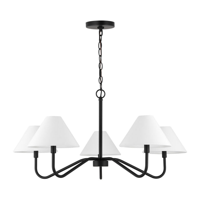 Myhouse Lighting Visual Comfort Studio - DJC1205MBK - Five Light Chandelier - Eldon - Midnight Black