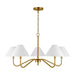 Myhouse Lighting Visual Comfort Studio - DJC1205SB - Five Light Chandelier - Eldon - Satin Brass
