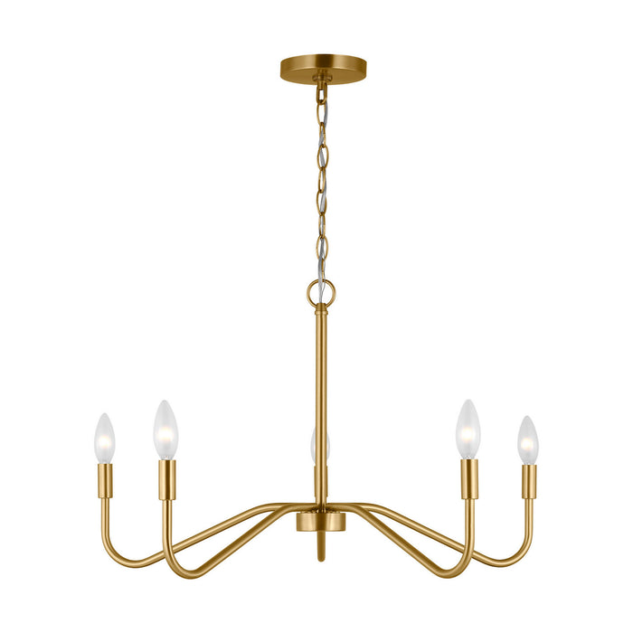 Myhouse Lighting Visual Comfort Studio - DJC1205SB - Five Light Chandelier - Eldon - Satin Brass