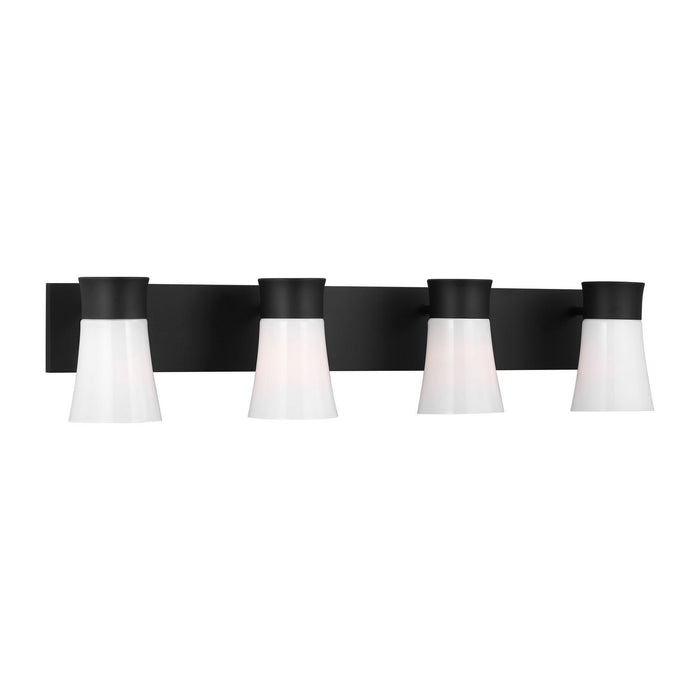 Myhouse Lighting Visual Comfort Studio - DJV1084MBK - Four Light Vanity - Roy - Midnight Black
