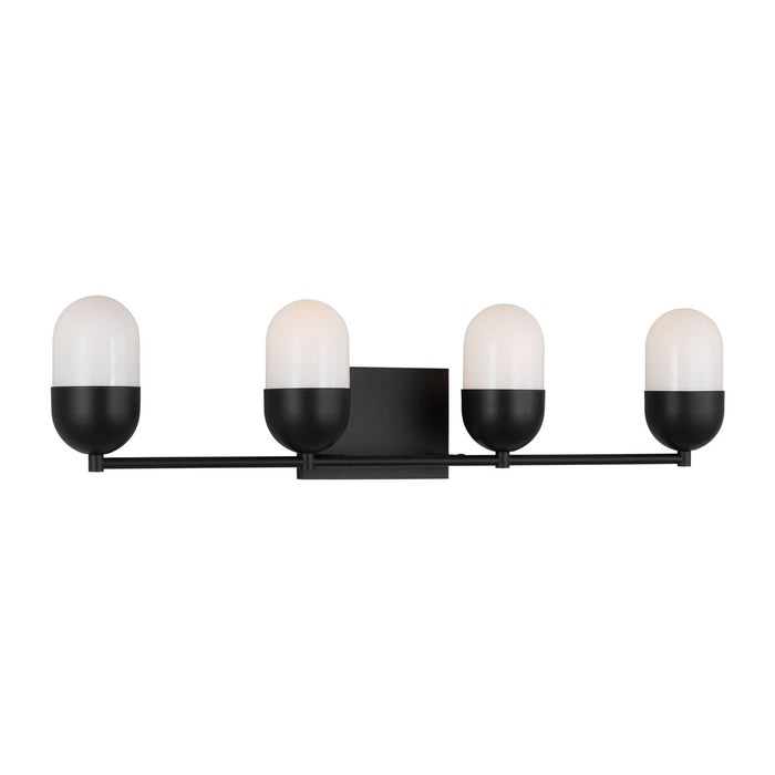 Myhouse Lighting Visual Comfort Studio - DJV1094MBK - Four Light Vanity - Foster - Midnight Black