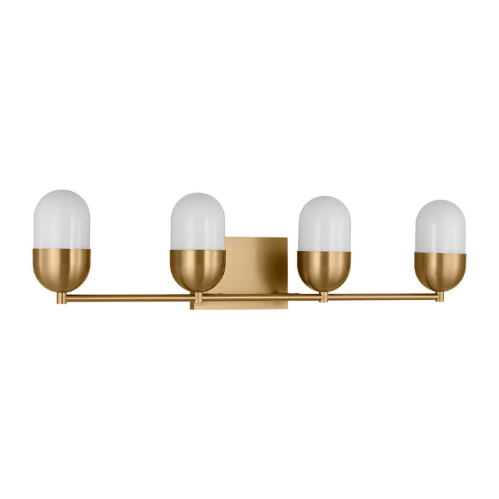 Myhouse Lighting Visual Comfort Studio - DJV1094SB - Four Light Vanity - Foster - Satin Brass