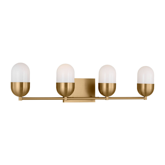 Myhouse Lighting Visual Comfort Studio - DJV1094SB - Four Light Vanity - Foster - Satin Brass