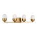Myhouse Lighting Visual Comfort Studio - DJV1094SB - Four Light Vanity - Foster - Satin Brass