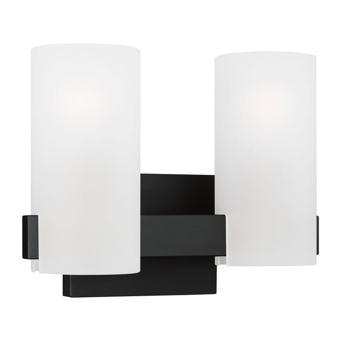 Myhouse Lighting Visual Comfort Studio - DJV1102MBK - Two Light Vanity - Rhode - Midnight Black