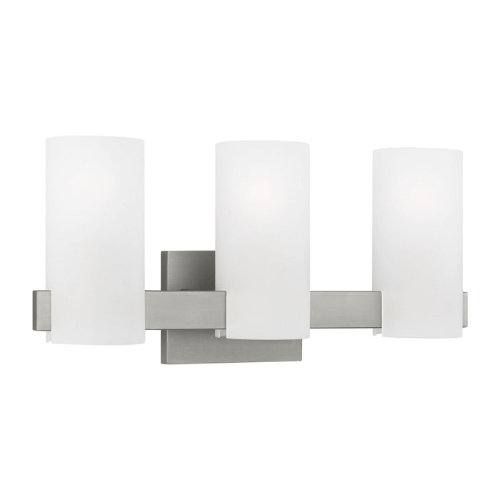 Myhouse Lighting Visual Comfort Studio - DJV1103BS - Three Light Vanity - Rhode - Brushed Steel