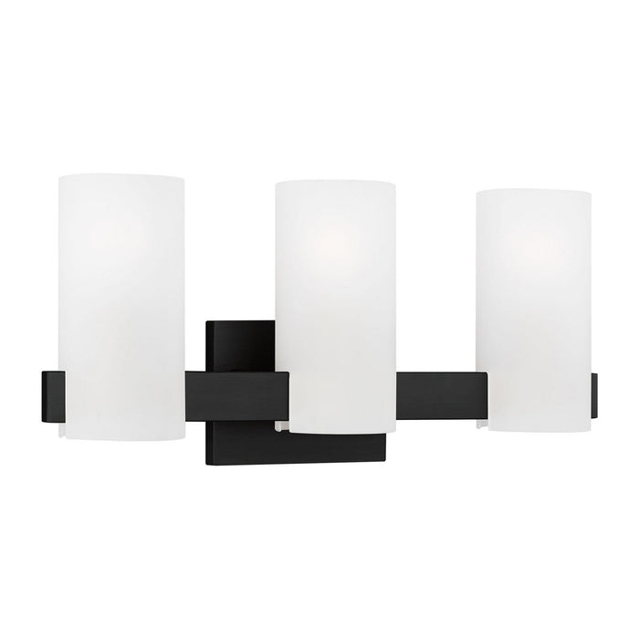 Myhouse Lighting Visual Comfort Studio - DJV1103MBK - Three Light Vanity - Rhode - Midnight Black