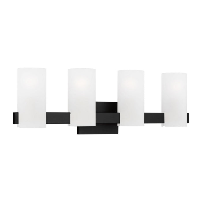 Myhouse Lighting Visual Comfort Studio - DJV1104MBK - Four Light Vanity - Rhode - Midnight Black