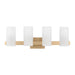Myhouse Lighting Visual Comfort Studio - DJV1104SB - Four Light Vanity - Rhode - Satin Brass