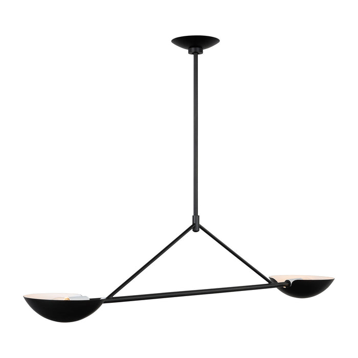 Myhouse Lighting Visual Comfort Studio - EC1292AI - Two Light Linear Chandelier - Nevel - Aged Iron