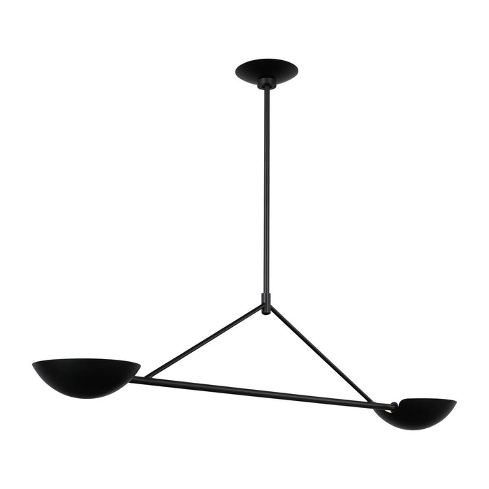Myhouse Lighting Visual Comfort Studio - EC1292AI - Two Light Linear Chandelier - Nevel - Aged Iron