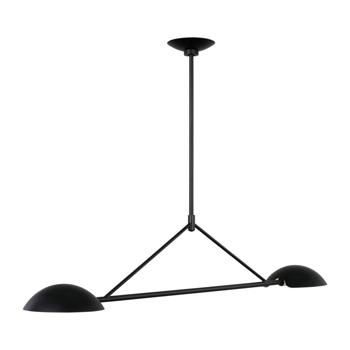 Myhouse Lighting Visual Comfort Studio - EC1292AI - Two Light Linear Chandelier - Nevel - Aged Iron