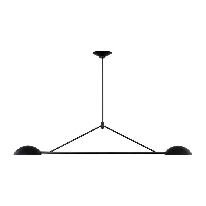 Myhouse Lighting Visual Comfort Studio - EC1292AI - Two Light Linear Chandelier - Nevel - Aged Iron