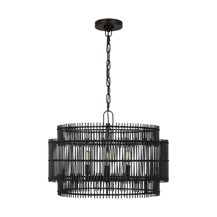Myhouse Lighting Visual Comfort Studio - EP1394AI - Four Light Pendant - Elio - Aged Iron
