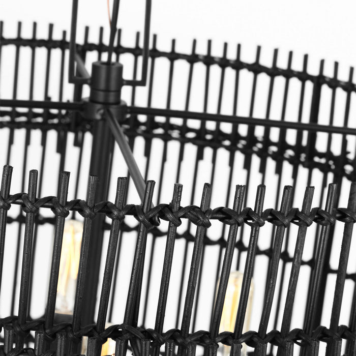 Myhouse Lighting Visual Comfort Studio - EP1394AI - Four Light Pendant - Elio - Aged Iron