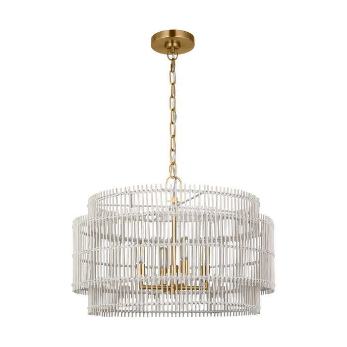 Myhouse Lighting Visual Comfort Studio - EP1394BBS - Four Light Pendant - Elio - Burnished Brass