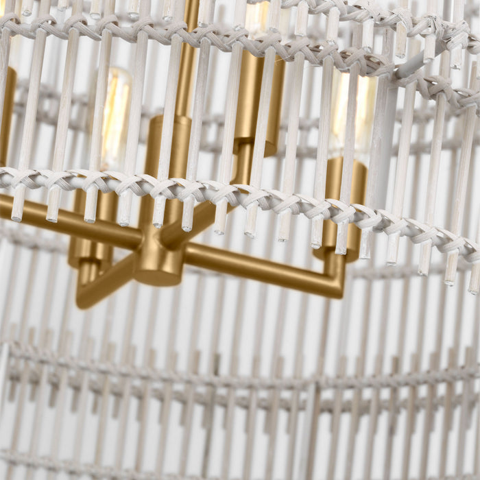 Myhouse Lighting Visual Comfort Studio - EP1394BBS - Four Light Pendant - Elio - Burnished Brass