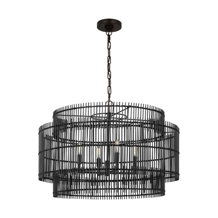 Myhouse Lighting Visual Comfort Studio - EP1404AI - Four Light Pendant - Elio - Aged Iron