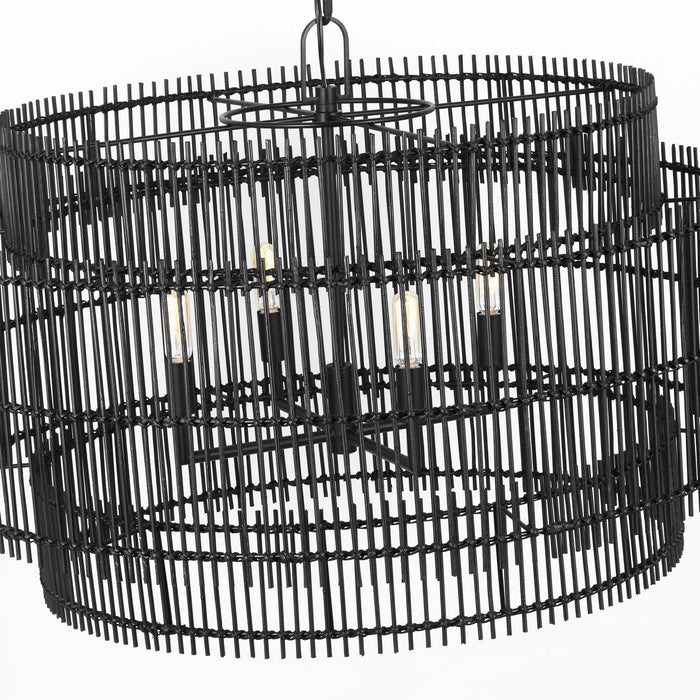Myhouse Lighting Visual Comfort Studio - EP1404AI - Four Light Pendant - Elio - Aged Iron