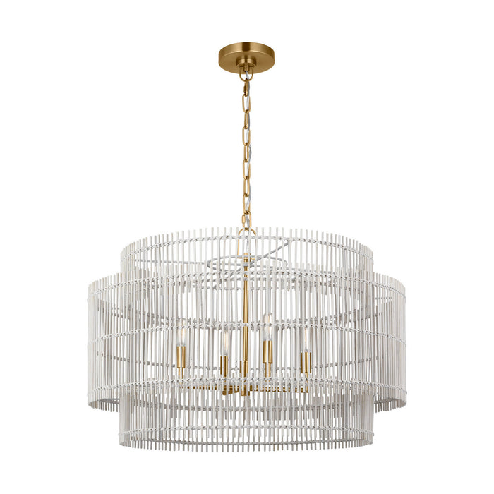 Myhouse Lighting Visual Comfort Studio - EP1404BBS - Four Light Pendant - Elio - Burnished Brass